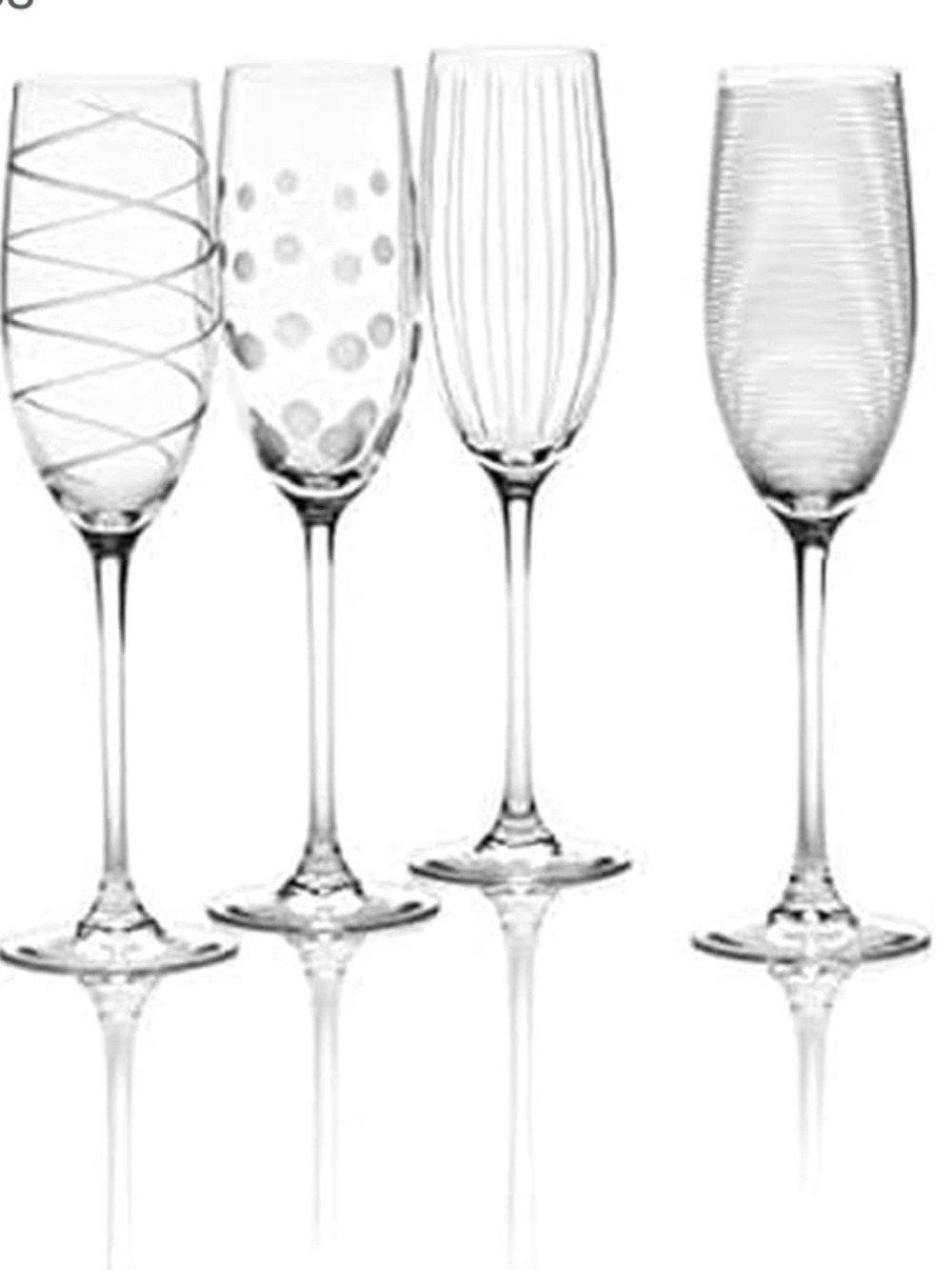 Mikasa Crystal Cheers Champagne Flutes, Set of 4, 8oz